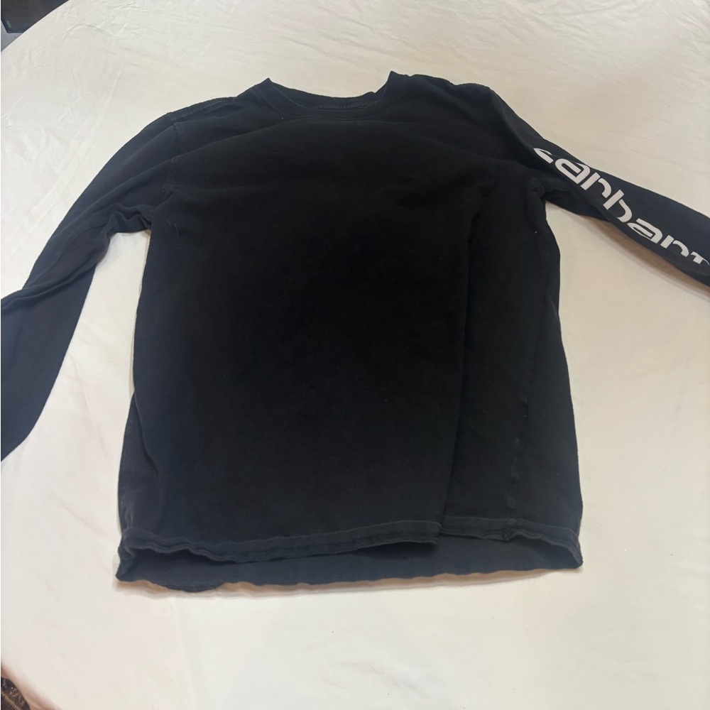 Carhartt Men’s Long Sleeve Logo Shirt Black Size Medium Loose Fit Workwear